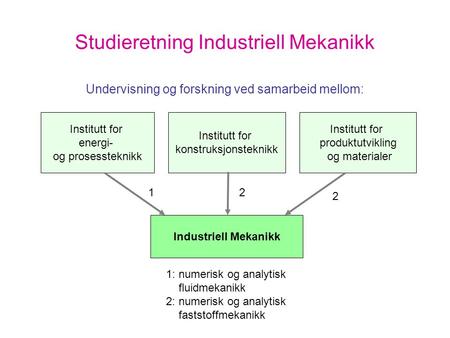 Studieretning Industriell Mekanikk