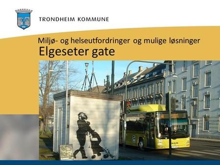 Foto: Carl-Erik Eriksson Elgeseter gate Miljø- og helseutfordringer og mulige løsninger.