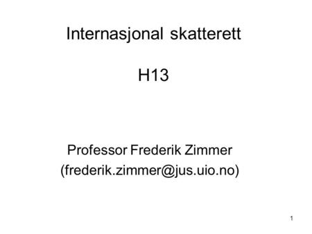 Internasjonal skatterett H13