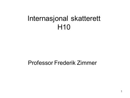 Internasjonal skatterett H10