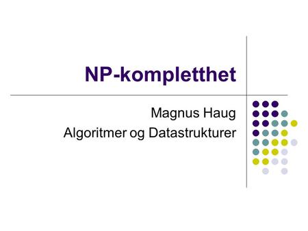 Magnus Haug Algoritmer og Datastrukturer