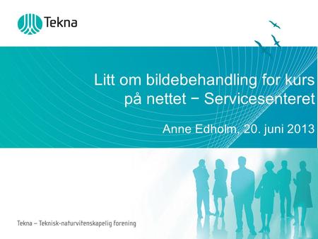 Litt om bildebehandling for kurs på nettet − Servicesenteret Anne Edholm, 20. juni 2013.