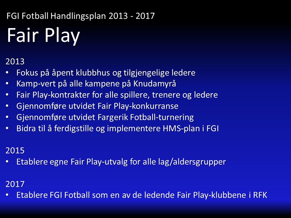 Fair Play FGI Fotball Handlingsplan