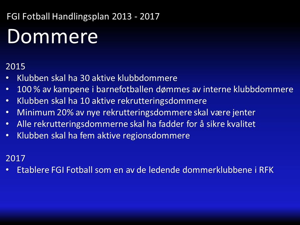 Dommere FGI Fotball Handlingsplan