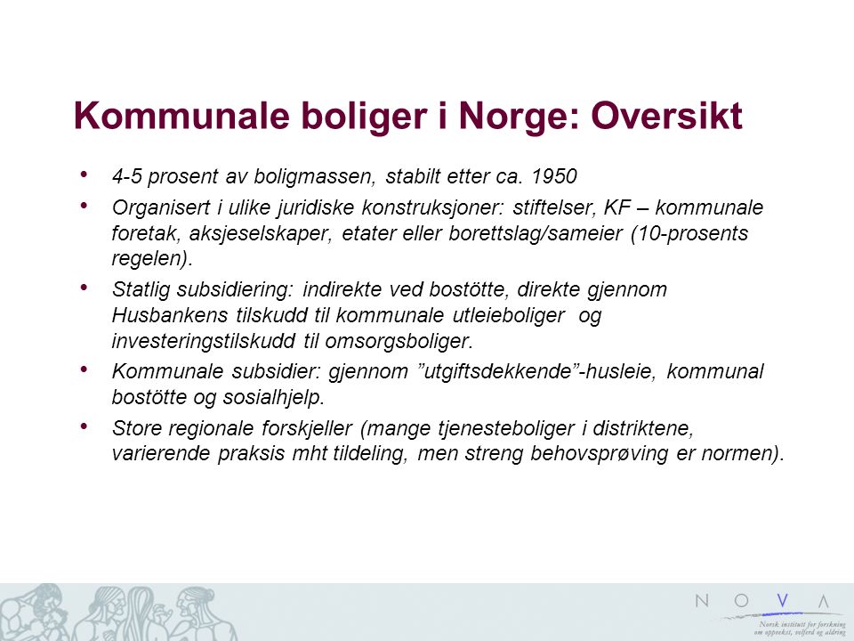 Kommunale boliger i Norge: Oversikt