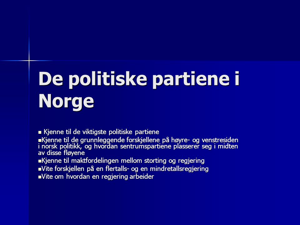 De politiske partiene i Norge