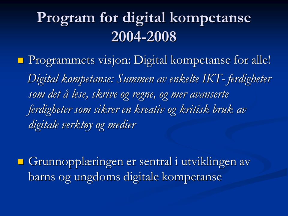 Program for digital kompetanse