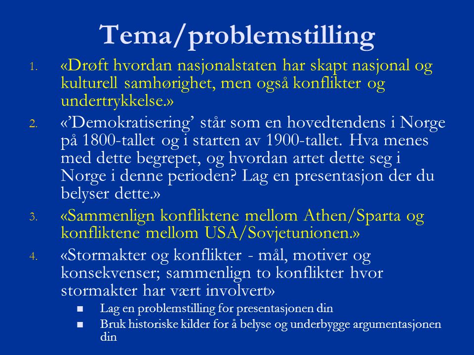 Tema/problemstilling