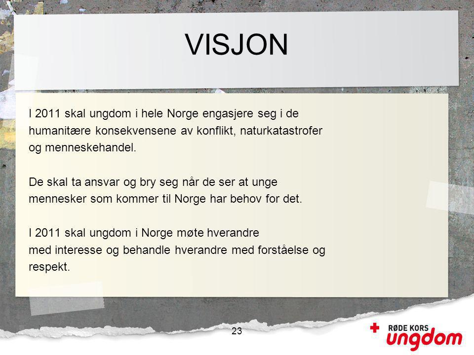 VISJON I 2011 skal ungdom i hele Norge engasjere seg i de