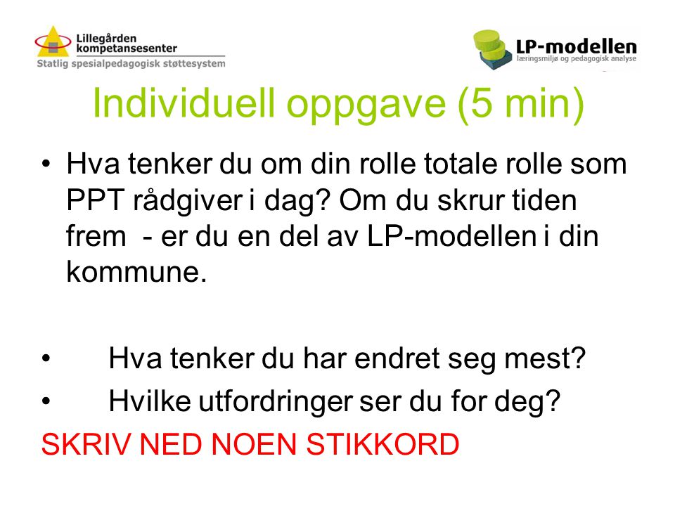 Individuell oppgave (5 min)