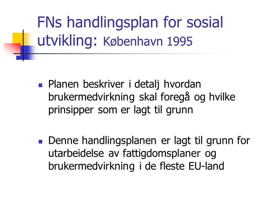 FNs handlingsplan for sosial utvikling: København 1995
