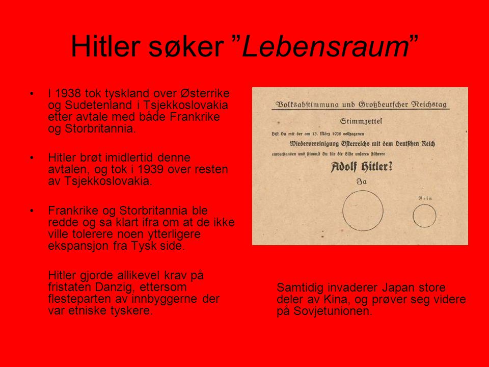 Hitler søker Lebensraum