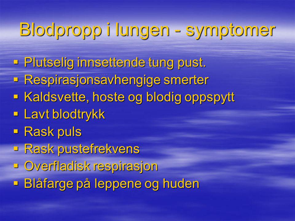 Blodpropp i lungen - symptomer