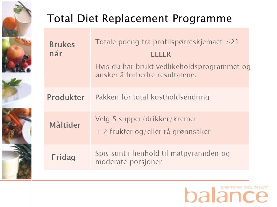 Total Diet Replacement Programme