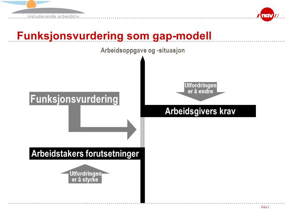 Funksjonsvurdering som gap-modell
