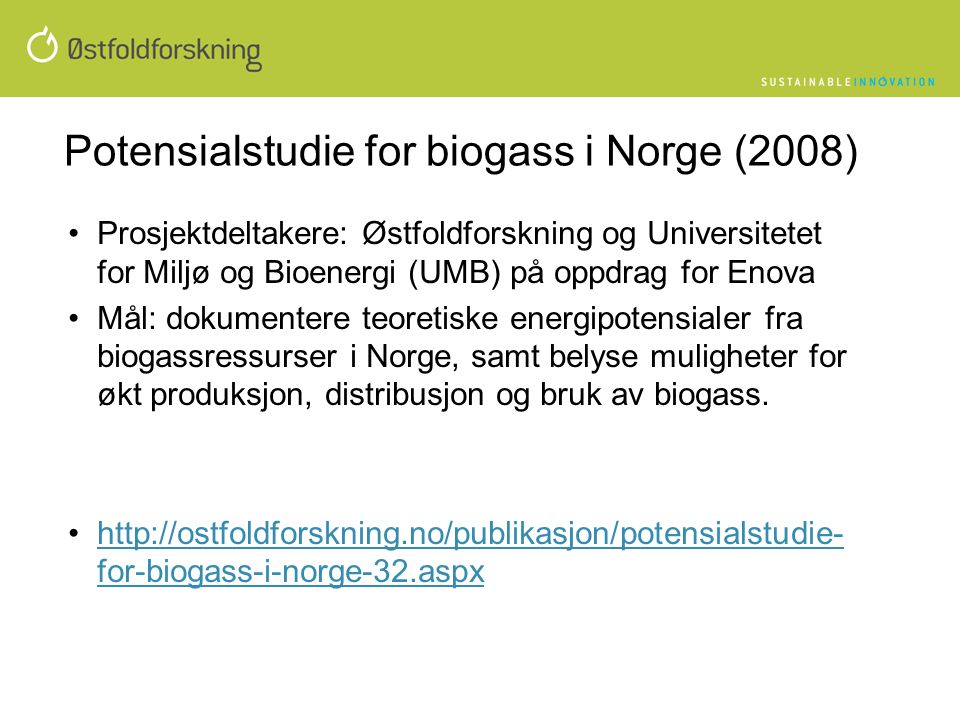 Potensialstudie for biogass i Norge (2008)