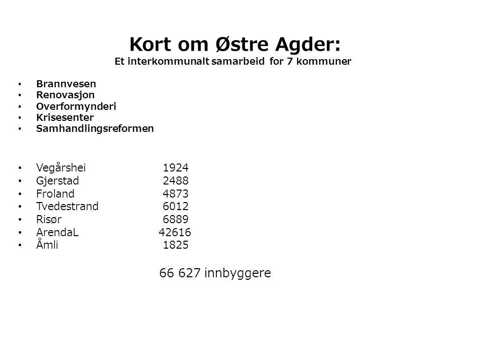 Kort om Østre Agder: innbyggere Vegårshei 1924 Gjerstad 2488