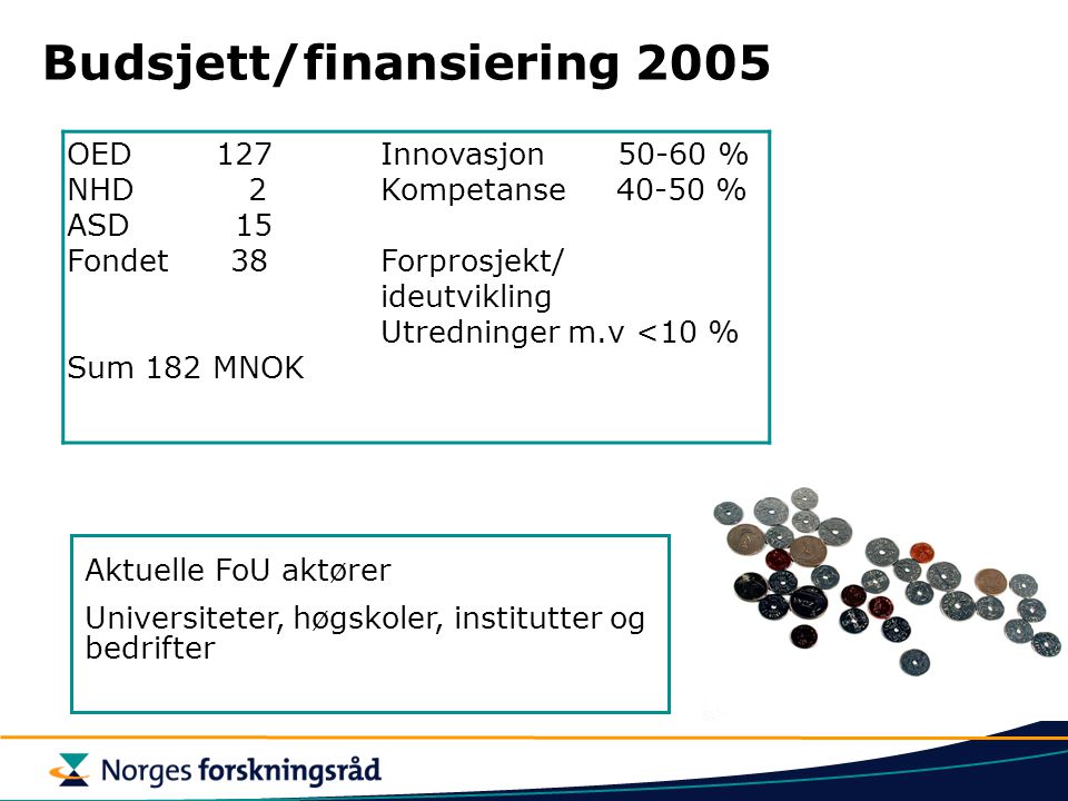 Budsjett/finansiering 2005
