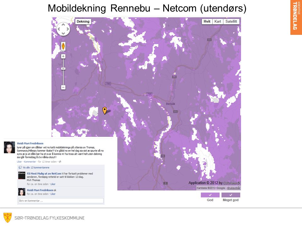 Mobildekning Rennebu – Netcom (utendørs)