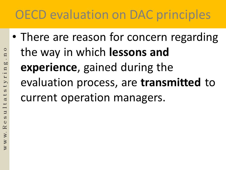OECD evaluation on DAC principles
