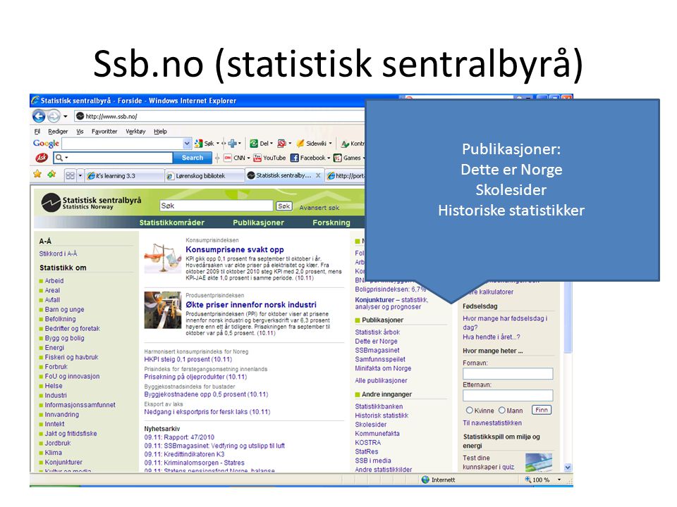 Ssb.no (statistisk sentralbyrå)