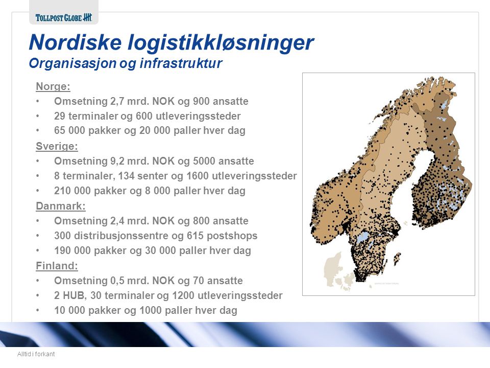 Nordiske logistikkløsninger Organisasjon og infrastruktur
