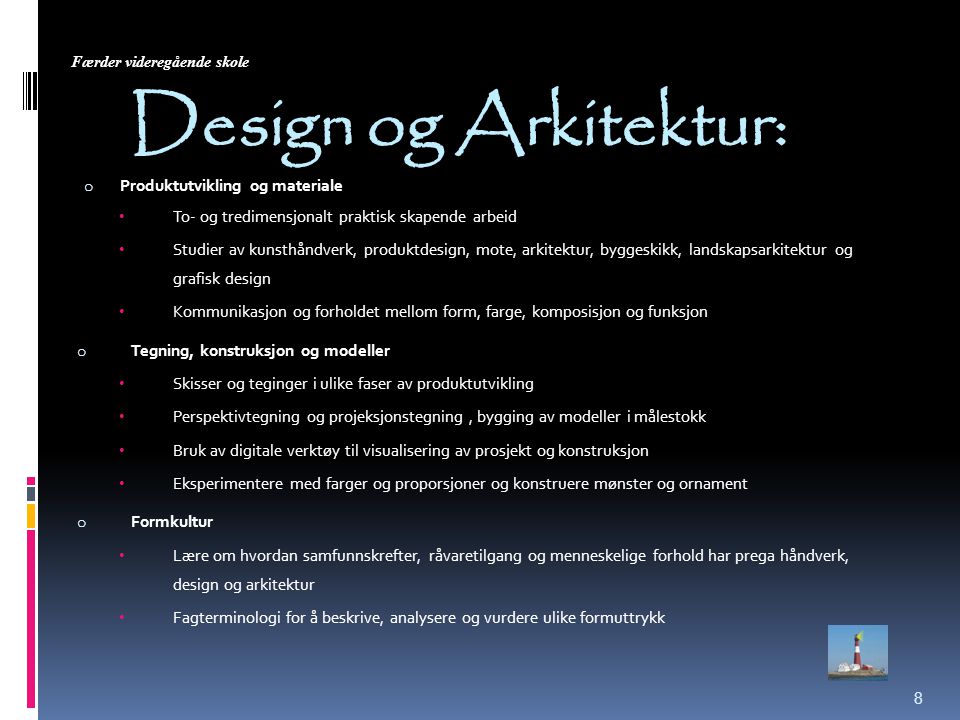 Design og Arkitektur: Produktutvikling og materiale