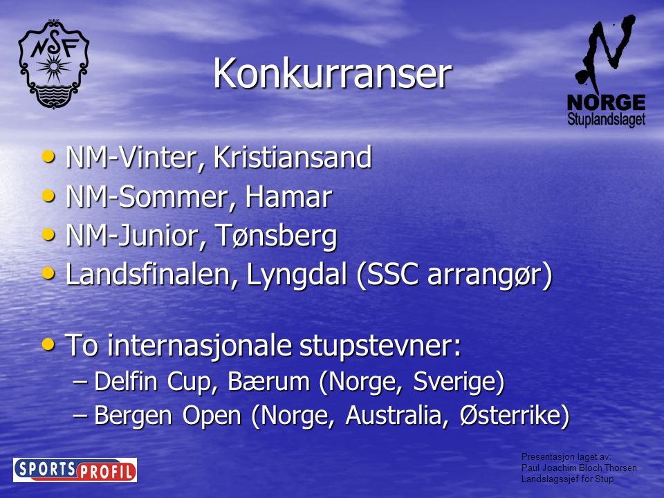 Konkurranser NM-Vinter, Kristiansand NM-Sommer, Hamar