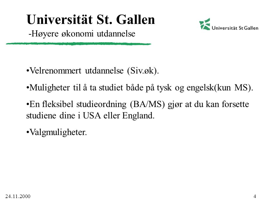 Universität St. Gallen -Høyere økonomi utdannelse