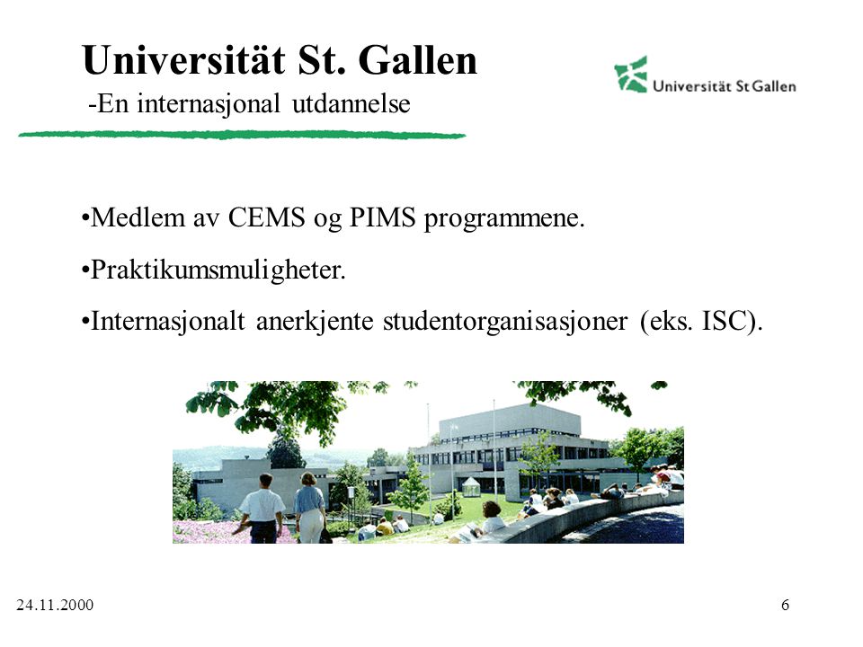 Universität St. Gallen -En internasjonal utdannelse