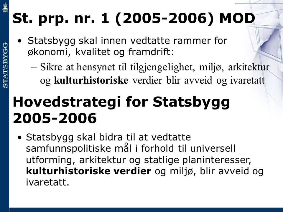 Hovedstrategi for Statsbygg