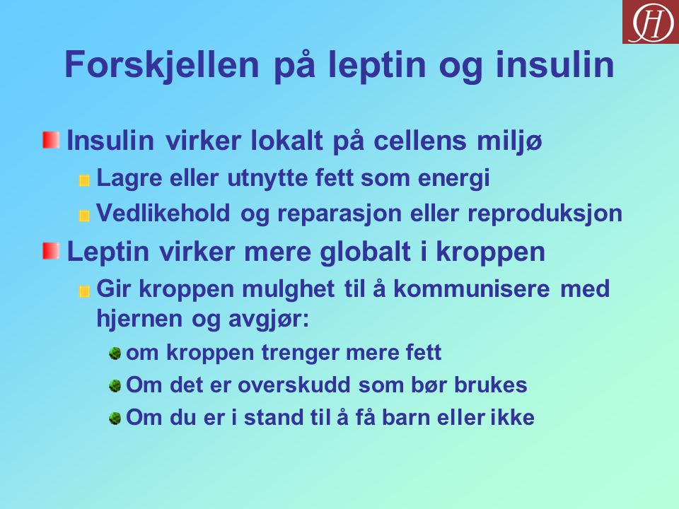 Forskjellen på leptin og insulin