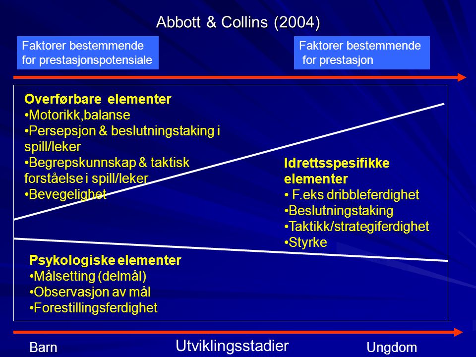 Abbott & Collins (2004) Utviklingsstadier Overførbare elementer