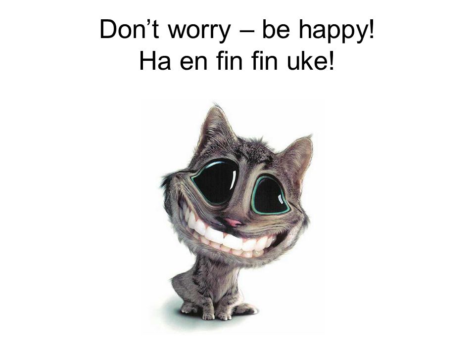 Don’t worry – be happy! Ha en fin fin uke!