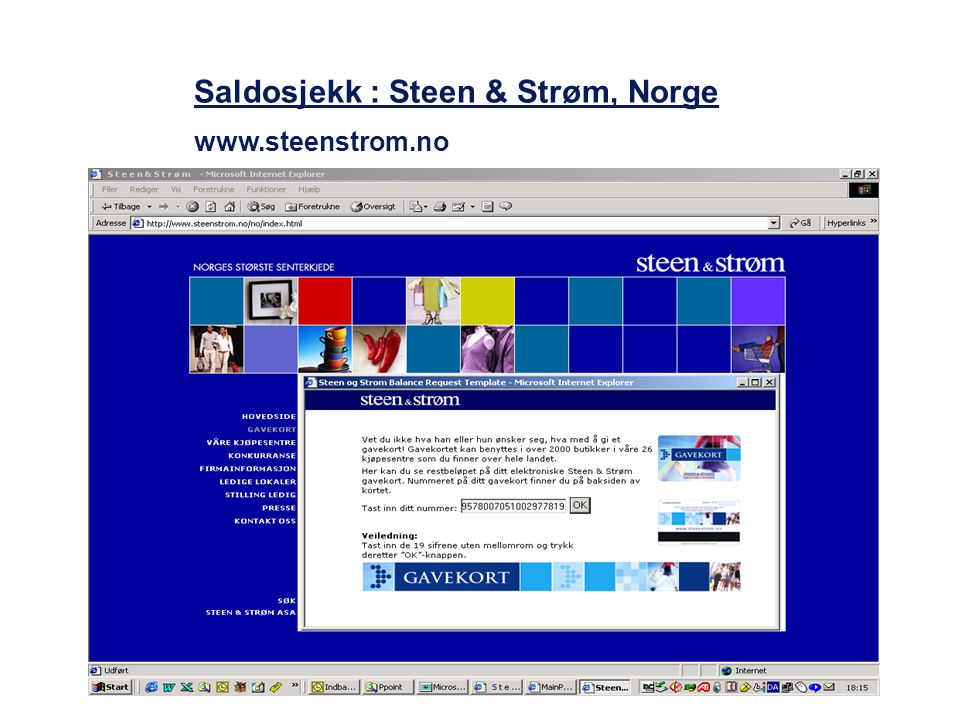 Saldosjekk : Steen & Strøm, Norge