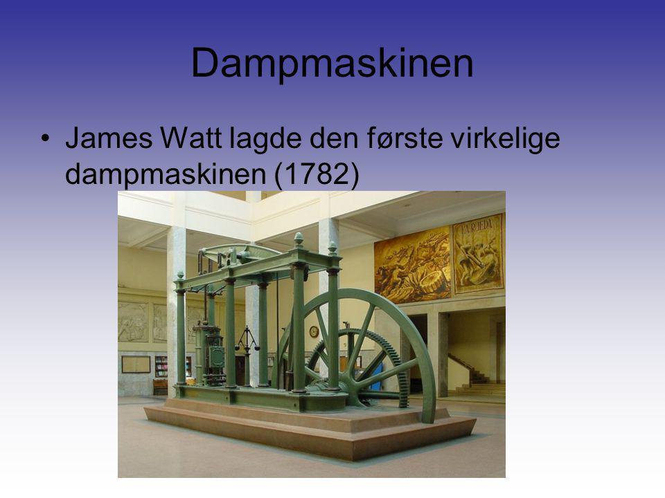 Dampmaskinen James Watt lagde den første virkelige dampmaskinen (1782)