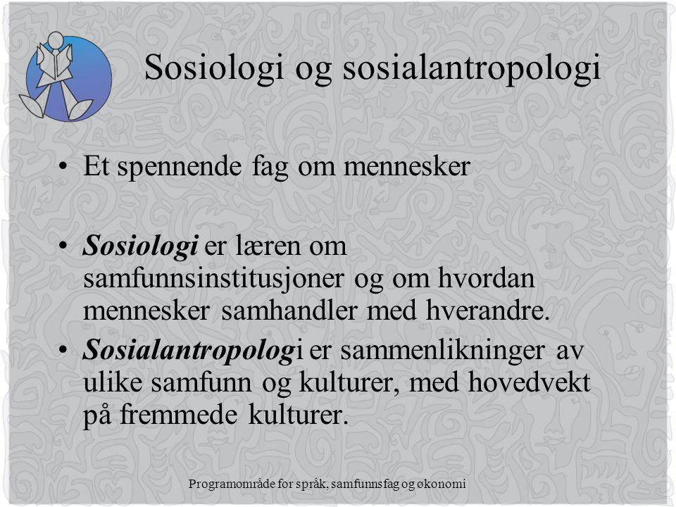 Sosiologi og sosialantropologi