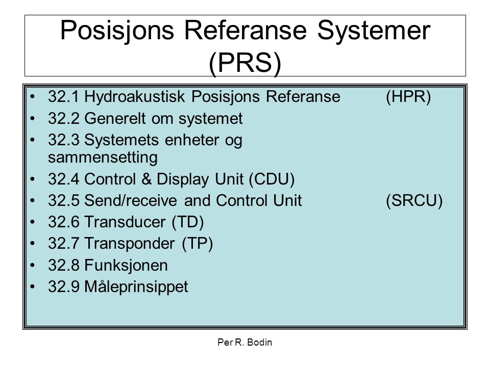Posisjons Referanse Systemer (PRS)