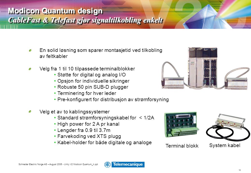 Modicon Quantum design CableFast & Telefast gjør signaltilkobling enkelt