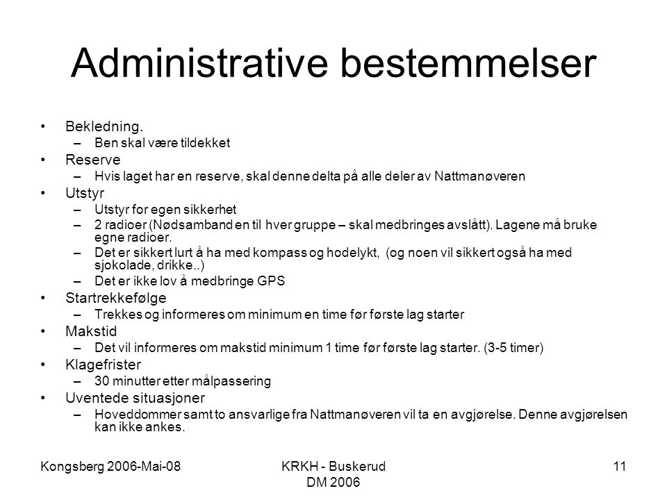 Administrative bestemmelser