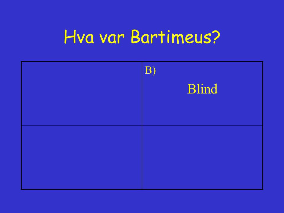 Hva var Bartimeus B) Blind