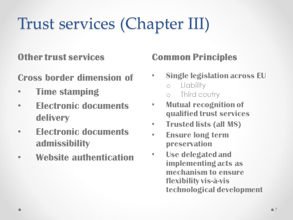 Trust services (Chapter III)