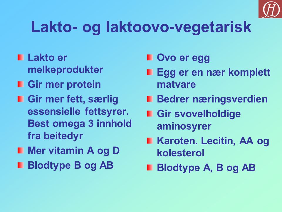 Lakto- og laktoovo-vegetarisk