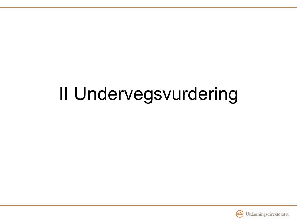 II Undervegsvurdering