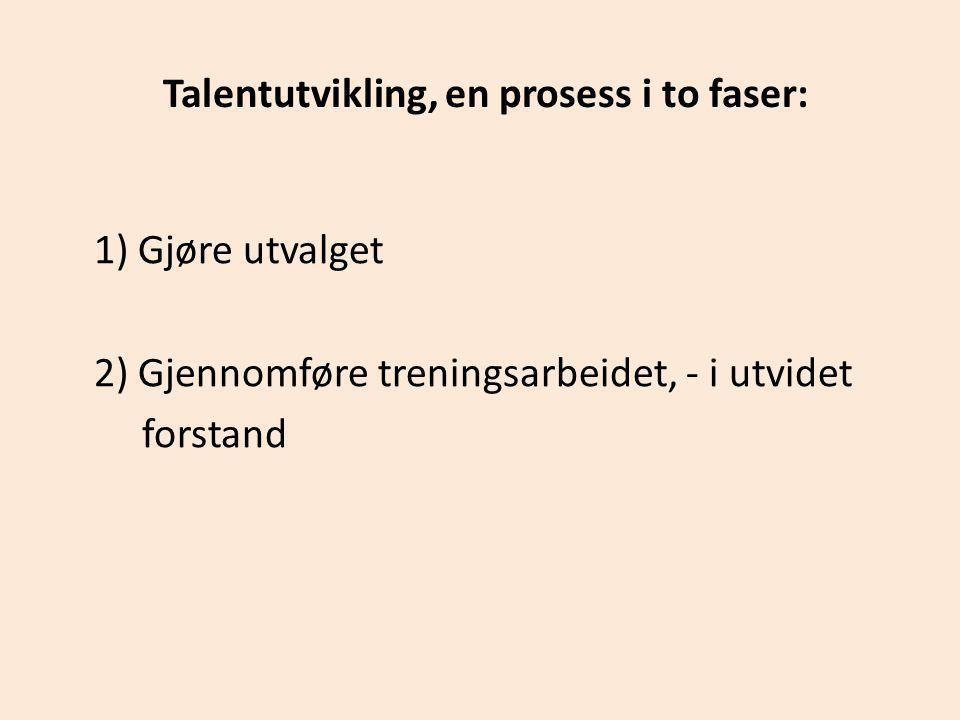Talentutvikling, en prosess i to faser: