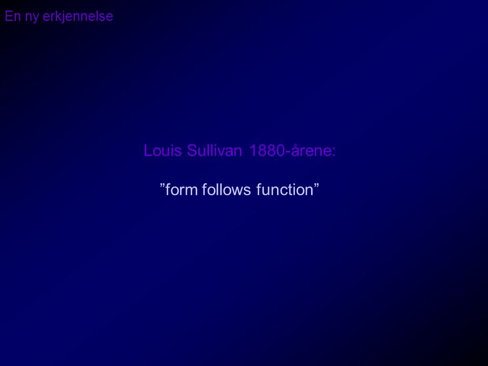 Louis Sullivan 1880-årene: form follows function