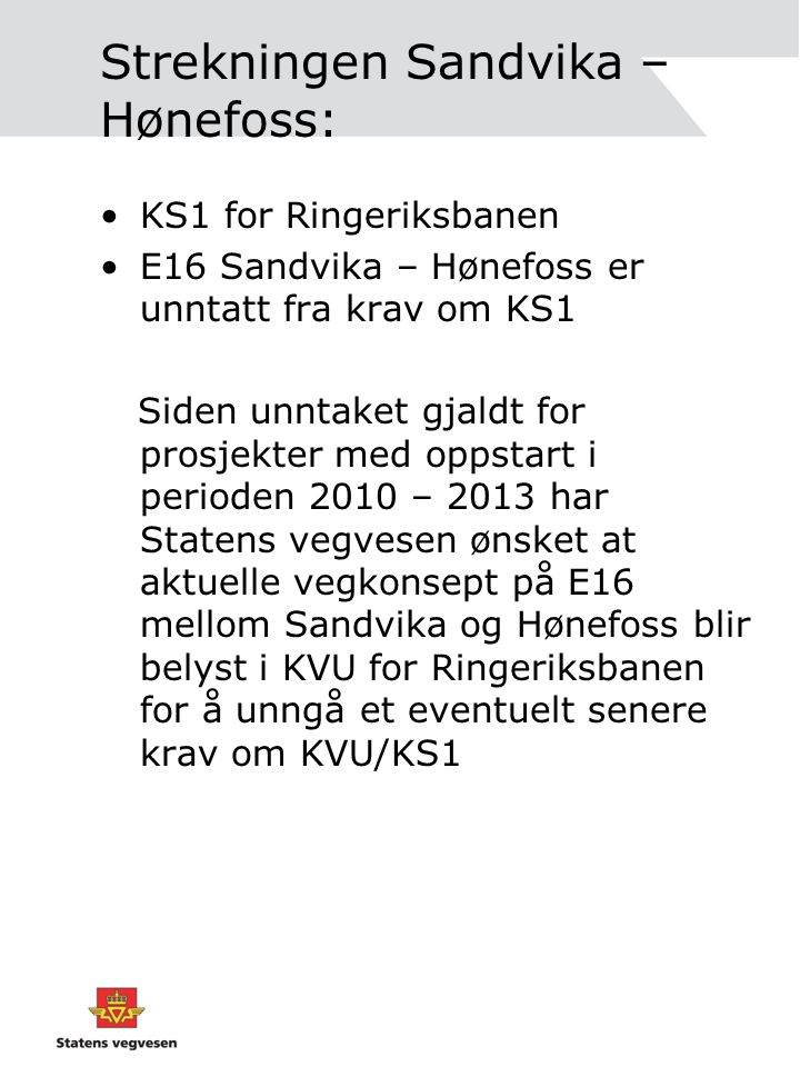Strekningen Sandvika – Hønefoss: