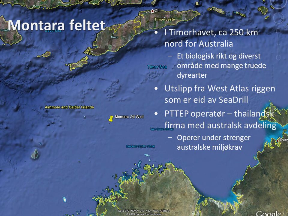 Montara feltet I Timorhavet, ca 250 km nord for Australia