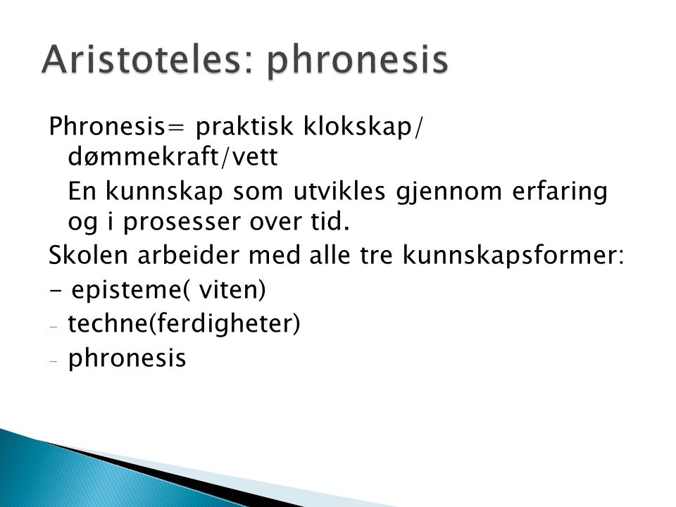 Aristoteles: phronesis