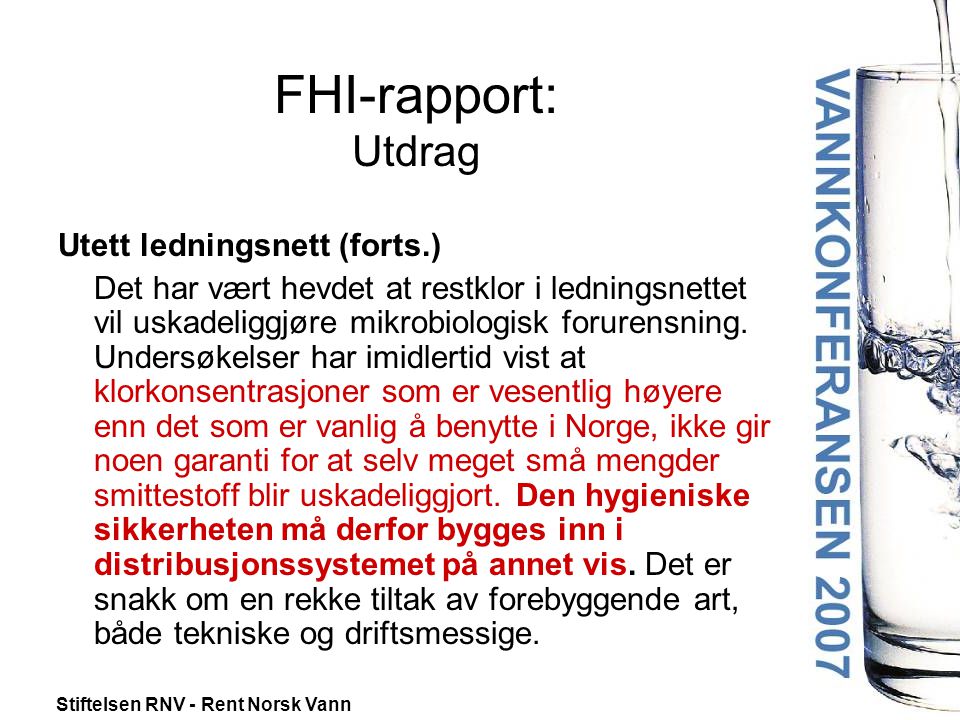 FHI-rapport: Utdrag Utett ledningsnett (forts.)